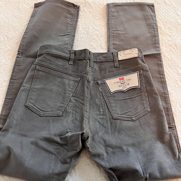 Vintage 1980s Levi's 519 Corduroy Pants Straight Leg Gray USA Made 34x36 NEW - Picture 5 of 6